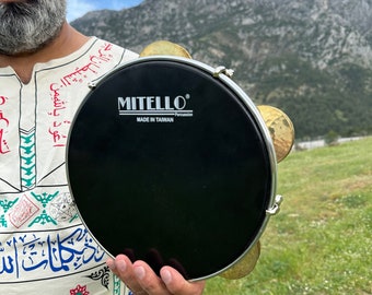 Handcrafted Cymbal Tambourine - Premium Quality Brass Cymbals with Ergonomic Wooden Grip for Professional Musicians and Enthusiasts