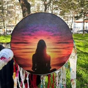 12-Inch Traditional Genuine Leather Shamanic Drum | Woman Drum | Meditation Tool | Musical Instrument | Handcrafted Spiritual Gift
