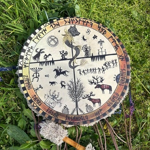 Traditional Shamanic Drum - Handcrafted 21&quot; Drum with Deer Hide, Perfect for Meditation, Ceremony, and Sound Healing