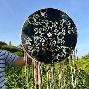 21-Inch Traditional Vegan Shamanic Drum | Handcrafted Ethical Drum for Spiritual Practices and Meditation