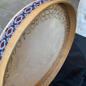 Harmony in Motion: 19-Inch Genuine Leather Cymbal Def Drum - Handcrafted Percussion Instrument for Dynamic Rhythms and Cultural Echo