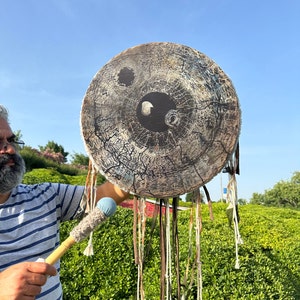 21-Inch Traditional Eye Design Shamanic Drum | Handcrafted Ritual Drum for Spiritual Journey and Meditation