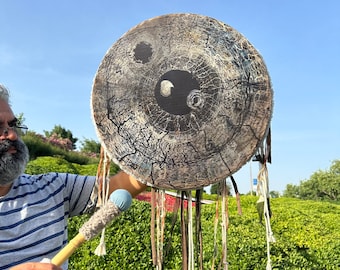 21-Inch Traditional Eye Design Shamanic Drum | Handcrafted Ritual Drum for Spiritual Journey and Meditation