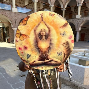 Goddess Shamanic Drum - Handcrafted Mother's Day Gift, Spiritual Meditation Drum, Divine Feminine Healing Instrument, Unique Boho Decor