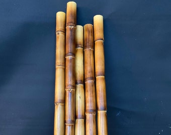 Varillas de bambú natural versátiles: enderezadas y quemadas para decoración del hogar, manualidades con flauta Ney y más