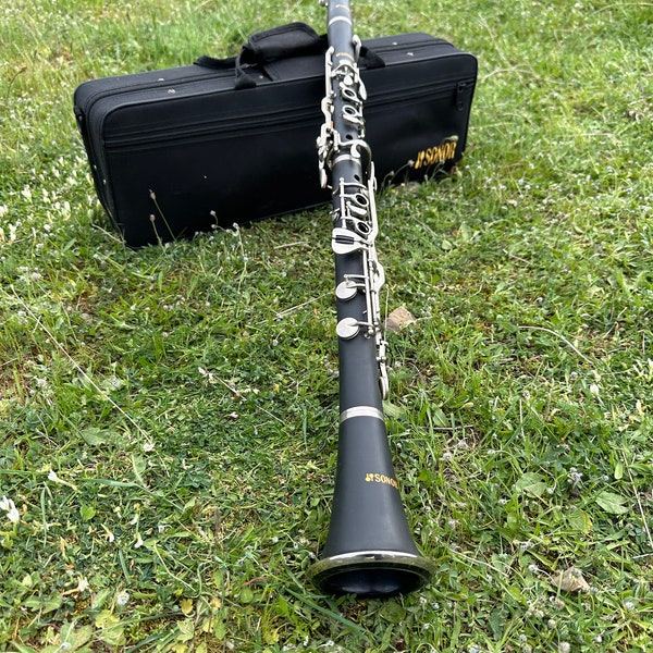 Professional Black G Key Clarinet - High-Quality Ebony Body, Silver-Plated Keys, Perfect for Students & Advanced Musicians