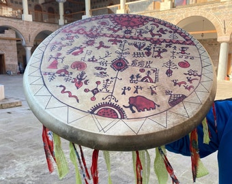 Handgemaakte 20-inch sjamanentrommel - heilig ritueel percussie-instrument voor spirituele reis en meditatie
