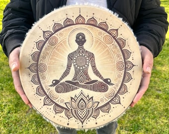 18-Inch Traditional Ocean Sound Drum | Meditation Instrument | Rain & Wave Sound Therapy | Handcrafted Calming Tool