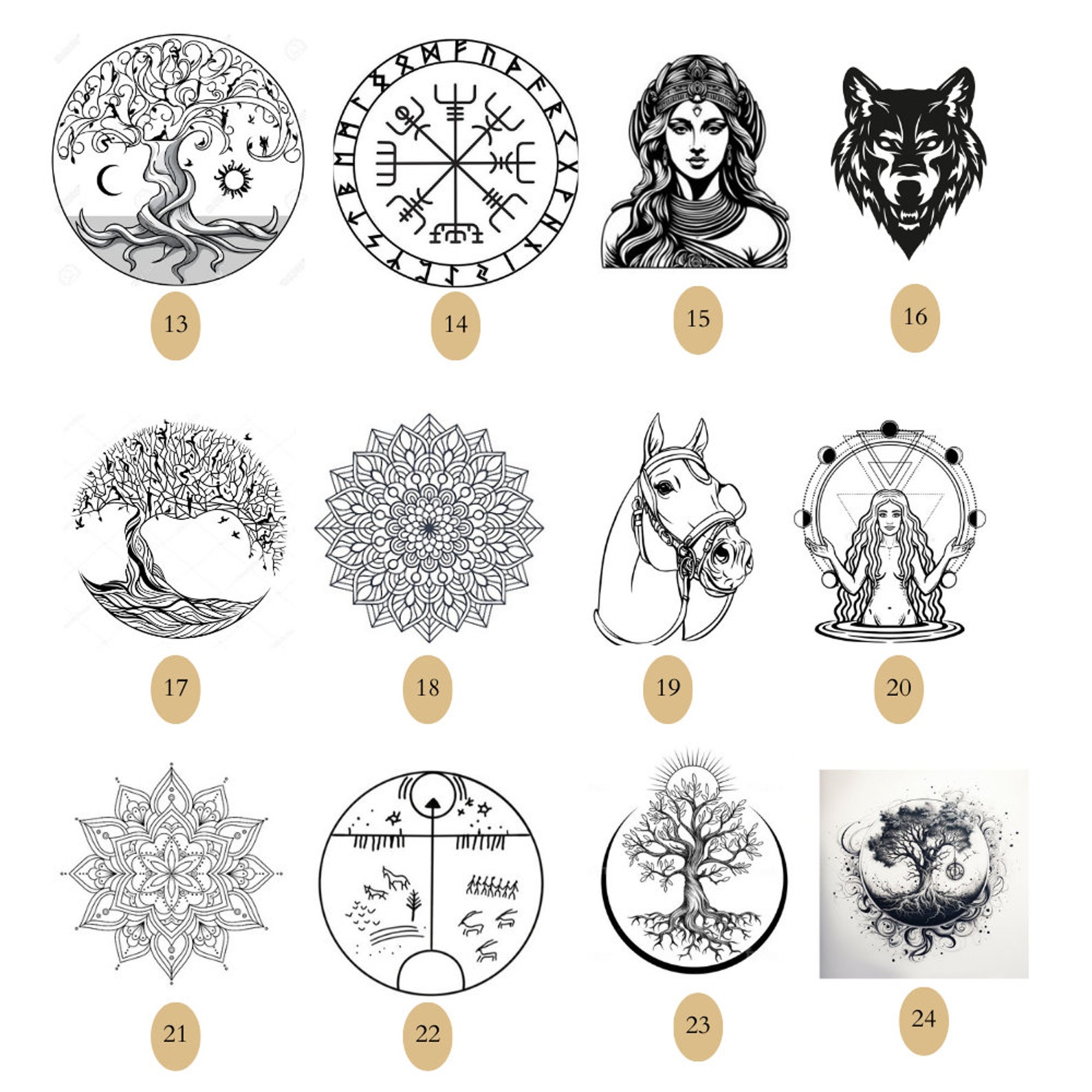 Handcrafted 21-inch Shamanic Drum With Horse Pattern - Spiritual Tool ...