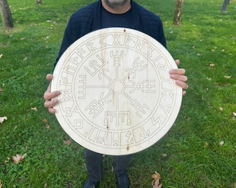 21-Inch Wooden Rain Disc - Water Sound Meditation Tool for Relaxation and Healing