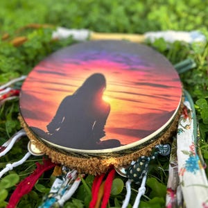 10-Inch Traditional Genuine Leather Shamanic Drum | Woman Drum | Meditation Tool | Musical Instrument | Handcrafted Spiritual Gift