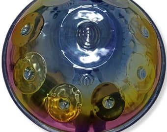 D Minor 22-Inch Colored Handpan - Traditional Handpan 432Hz - Unique Musical Instrument - Handcrafted Steel Drum - Free Shipping