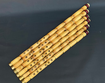 6-Piece Bamboo Arabian Ney Flute Set - Handcrafted Middle Eastern Musical Instruments for Authentic Melodies and Spiritual Tunes