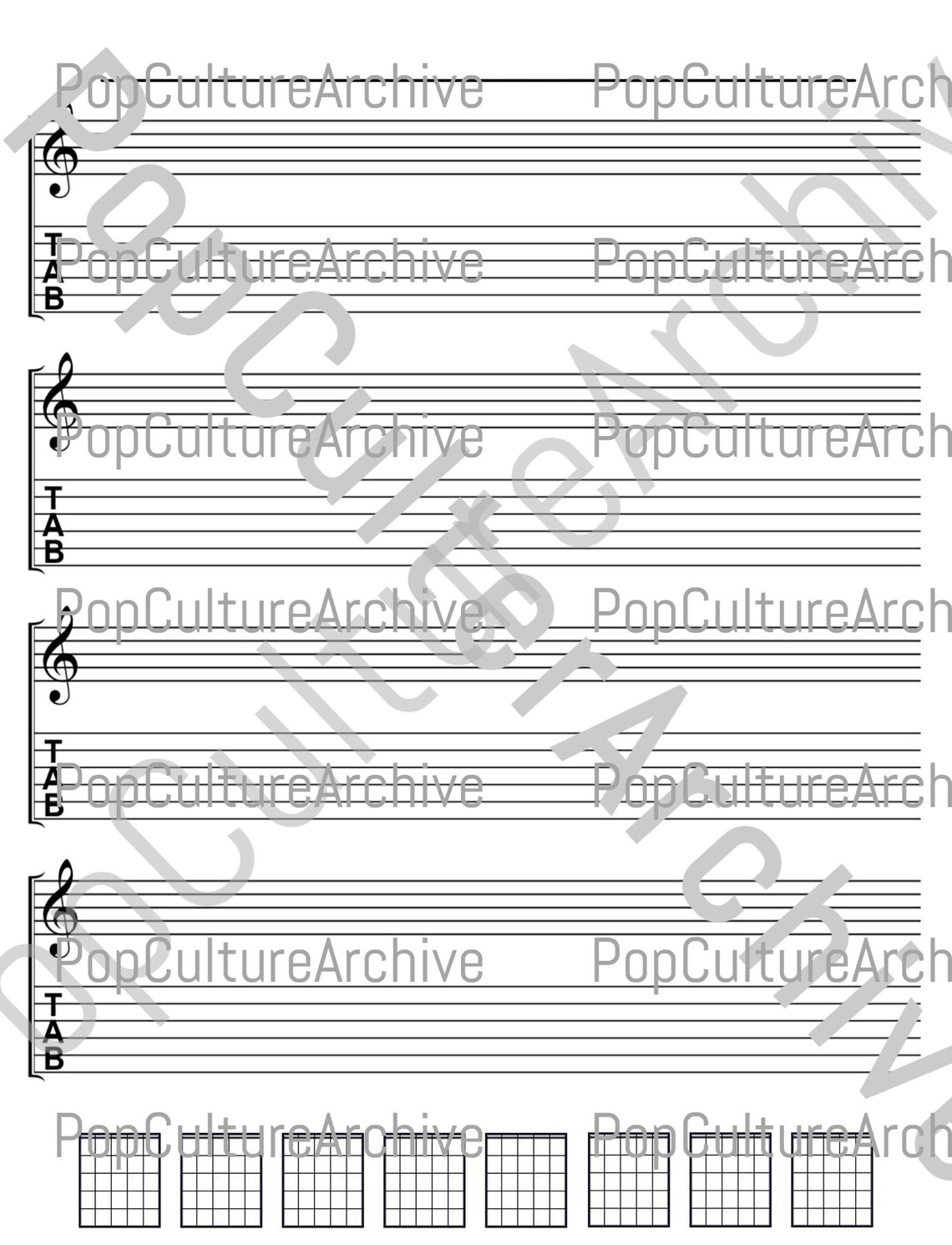 Guitar Tab Template - Etsy