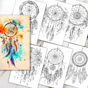 Dreamcatcher Coloring Printable. Art Therapy, Anti-stress Coloring ...