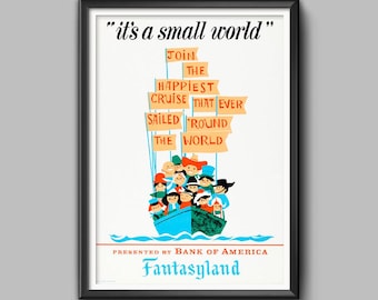 Disney It's A Small World Poster Disneyland Fantasyland Magic Kingdom Attraction Ride Disney World Wall Art Decor - 3129