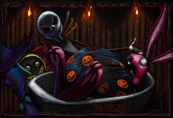 Disney Nightmare Before Christmas Poster Print Pastel Goth Concept