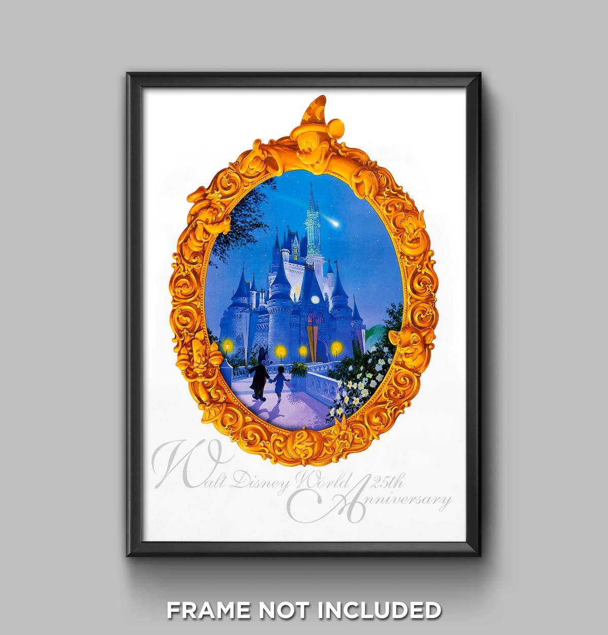 Disney World 25th Anniversary Poster Print Reproduction Disney