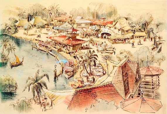 Adventureland Concept Art Poster Print Jungle Cruise Boat Loading