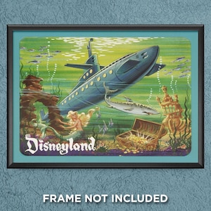 Disneyland 20,000 Leagues Under the Sea Submarine Lunchbox Art Print Poster Attraction Magic Kingdom Disney World Wall Art Decor 3557