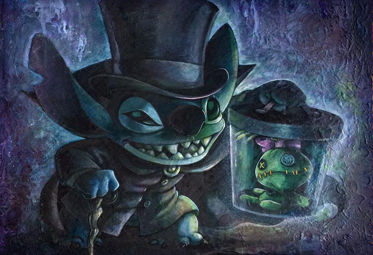 Hatbox Ghost Stitch Haunted Mansion LP Record Poster Attic Scene