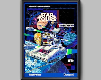 Star Tours 1986 Disneyland Attraction Poster Reproduction Print