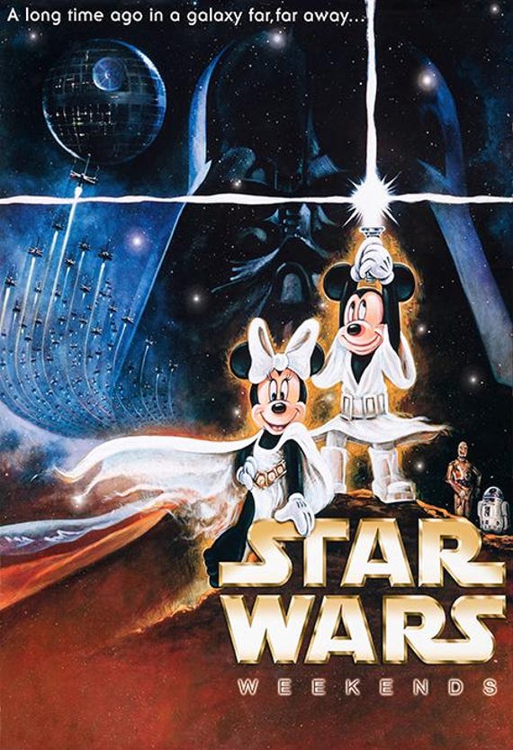 Star Wars Weekends Poster Print Mickey Luke Minnie Leia MGM