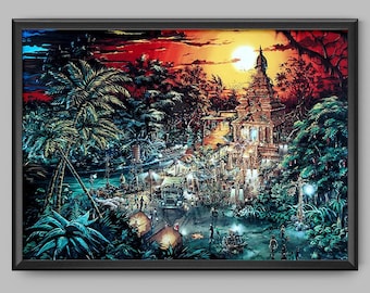 Indiana Jones Adventure Concept Art Print Poster Temple of the