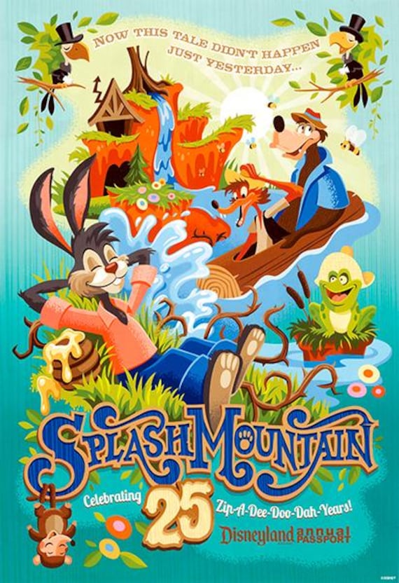 Splash Mountain Disneyland Attraction Poster Print 25th