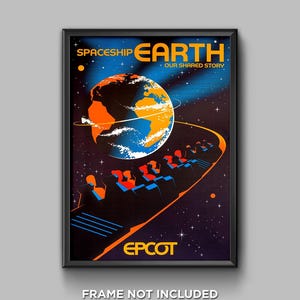 Disney World Epcot Spaceship Earth Poster World Showcase Magic Kingdom Walt Disney Wall Art Decor - 3189
