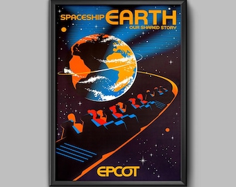 Disney World Epcot Spaceship Earth Poster World Showcase Magic Kingdom Walt Disney Wall Art Decor - 3189