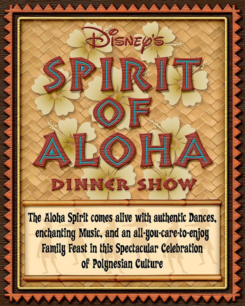 Spirit of Aloha Luau Polynesian Resort Poster Print Dinner Show Disney ...