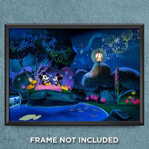Mickie and Minnie's Runaway Railway Attraction Poster Print Reproduction Wall Art Hollywood Studios MGM Pluto Picnic Disney Wall Decor 3753