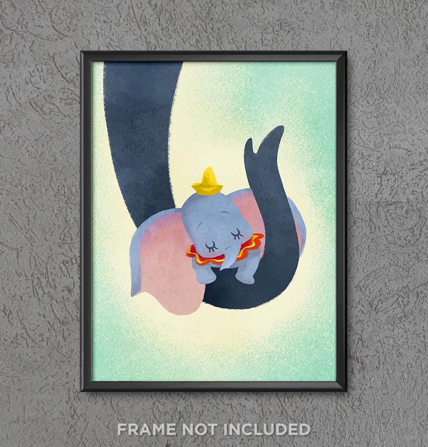 Dumbo & Mrs. Jumbo Print Poster Baby Mine Disney World Nursery