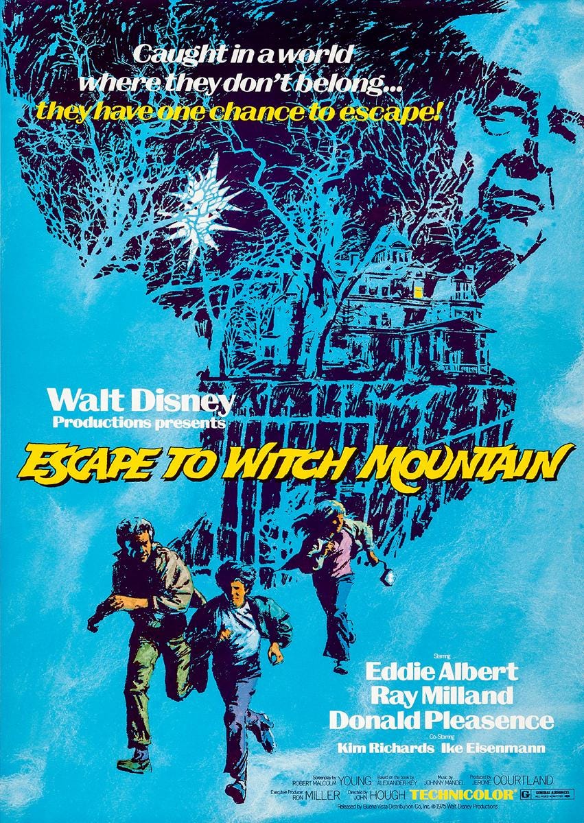 Escape to Witch Mountain Walt Disney Movie Poster Disneyland