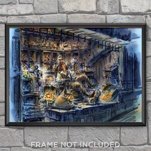Pirates of the Caribbean Captain Jack Sparrow Concept Art Print Poster Disneyland Disney World New Orleans Adventureland Wall Decor - 3868