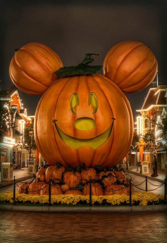 Disneyland Main Street Pumpkin Jack-o'-lantern Poster Print Scary