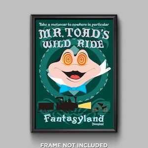 Mr. Toad&#39;s Wild Ride Poster Disneyland Fantasyland Magic Kingdom Attraction Ride Disney World Wall Art Decor - 3206