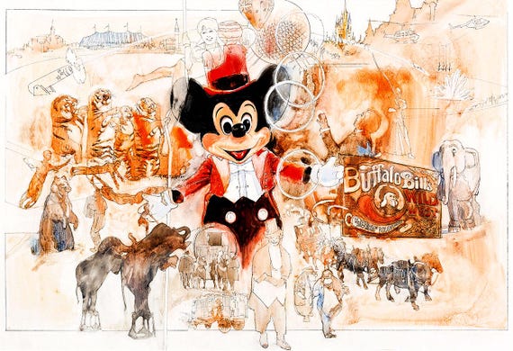 Epcot 1987 Daredevil Circus Spectacular Mickey Mouse Spaceship