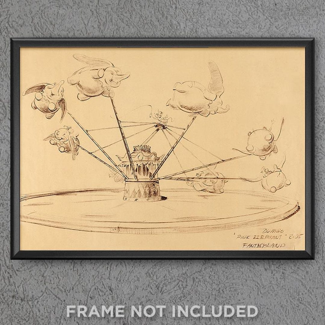 Dumbo Concept Art Poster Print Reproduction Timothy Disneyland