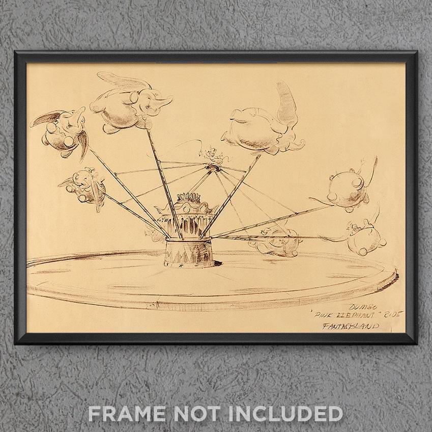 Dumbo Concept Art Poster Print Reproduction Timothy Disneyland