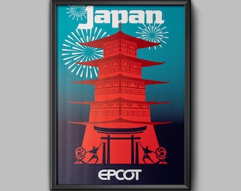 Epcot Japan Poster Attraction Walt Disney World Showcase Magic Kingdom Wall Art Decor Disneyland - 3221