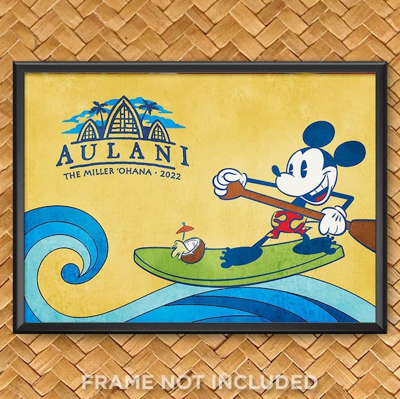 Personalized Aulani Mickey Surf Print – Polynesian Tiki Hawaii