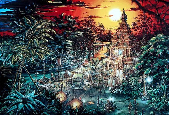 Indiana Jones Adventure Concept Art Print Poster Temple of the