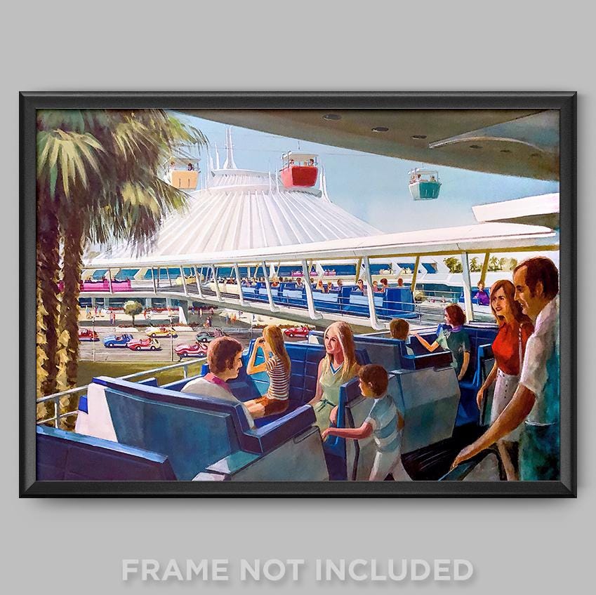 Wedway Peoplemover Concept Art Poster Print Disney World TTA