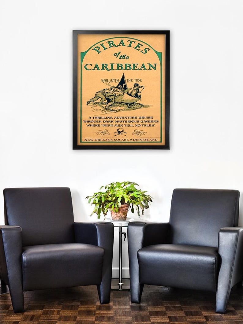 Pirates of the Caribbean Disneyland Attraction Sign Print Poster Magic ...