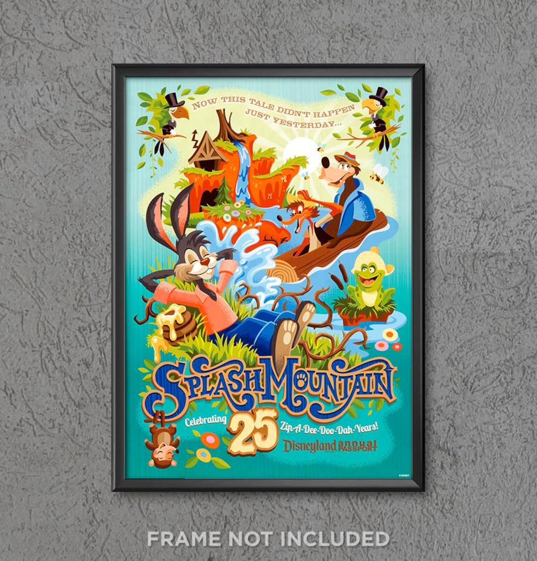 Splash Mountain Disneyland Attraction Poster Print 25th Anniversary ...