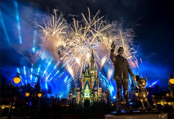 Disney World Happily Ever After HEA Fireworks Show Print Nighttime
