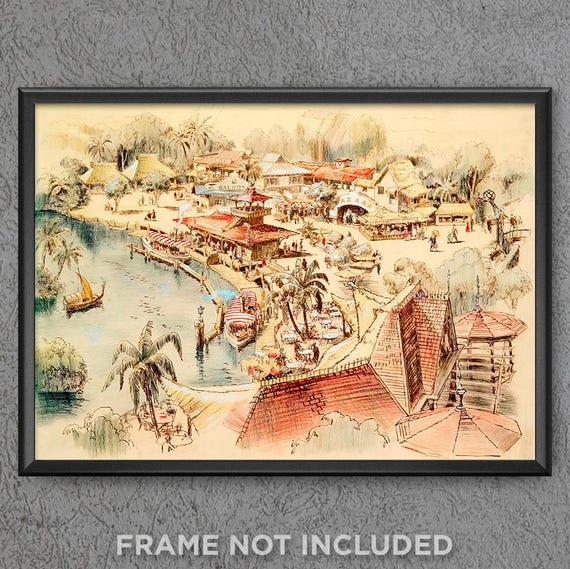 Adventureland Concept Art Poster Print Jungle Cruise Boat Loading