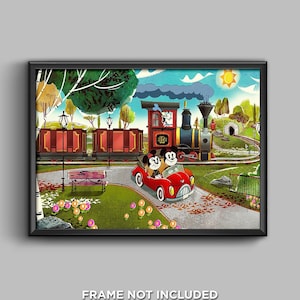 Mickie and Minnie's Runaway Railway Attraction Poster Print Reproduction Wall Art Hollywood Studios MGM Goofy Disney World Wall Decor - 3552
